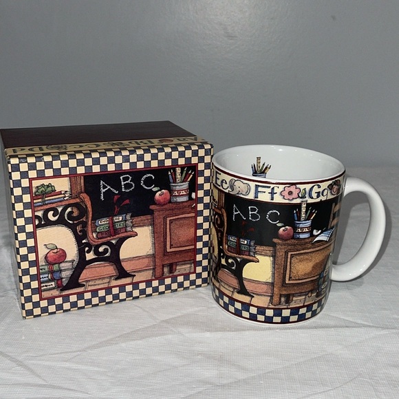 Vintage Teacher’s All Checked Out Coffee Mug Susan Winget #12 Lang & Wise NEW - Picture 1 of 14